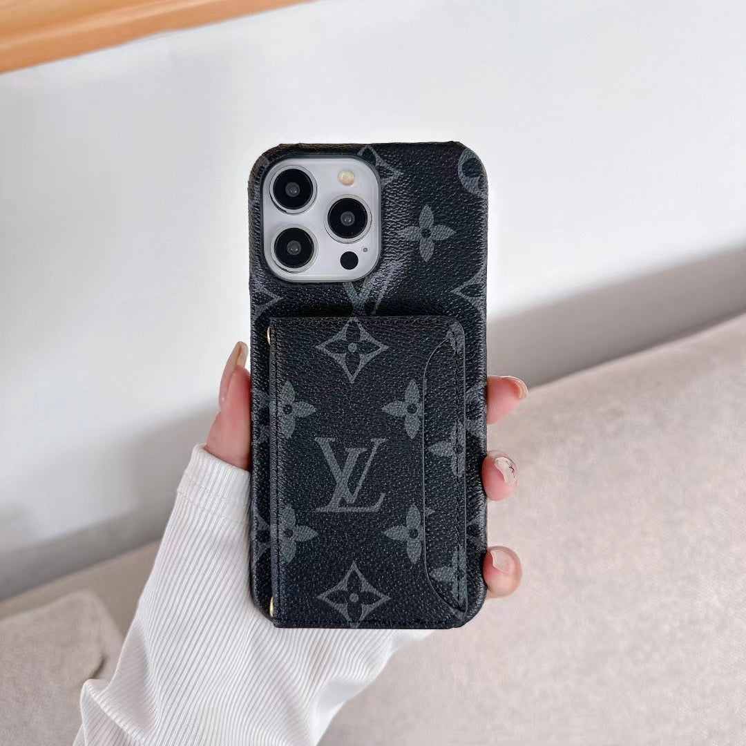 LV Monogram iPhone Case Luxury Edition with Card Holder