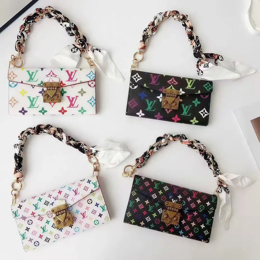 Lulu Monogram Leather Phone Bag with Handle & Crossbody Strap