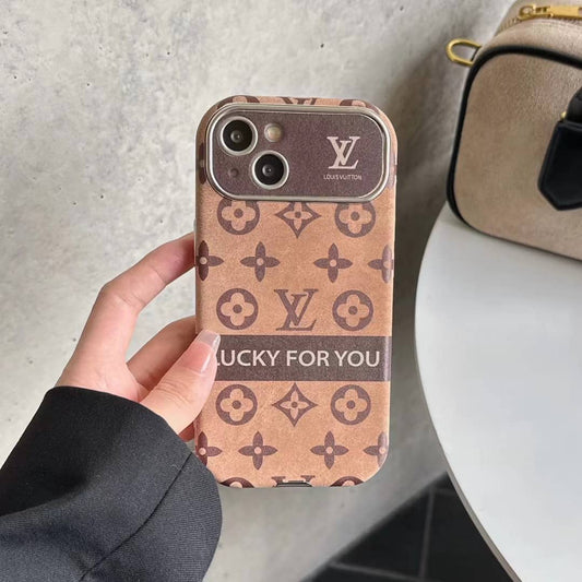Premium iPhone-Hülle aus LV-Mikrofaser-Leder