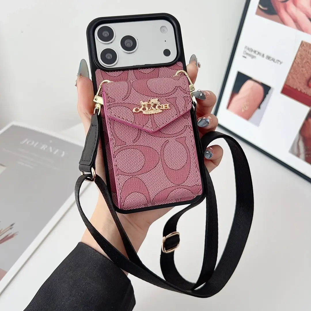 Coach Leather Crossbody Phone Case