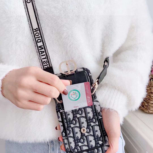 Dior Montaigne - Embroidered Strap Card Phone Case