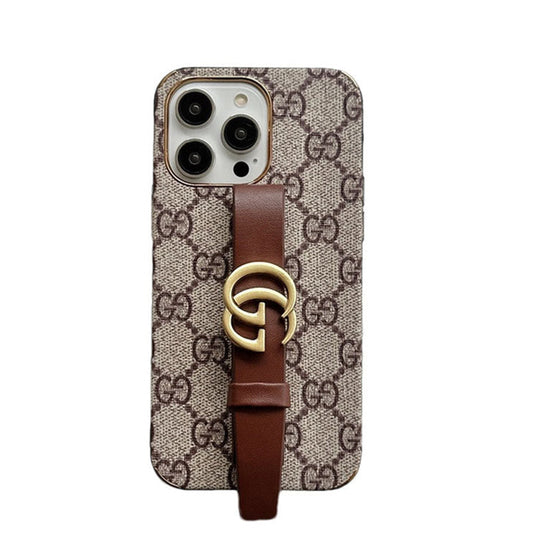 GG iPhone-Hülle mit Halterung in Braun