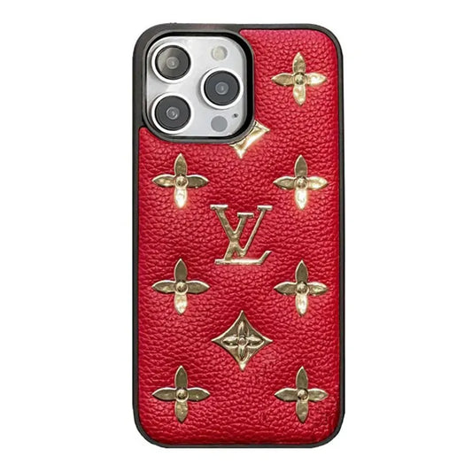 Vintage iPhone-Hülle aus Leder mit Monogramm L – Flash