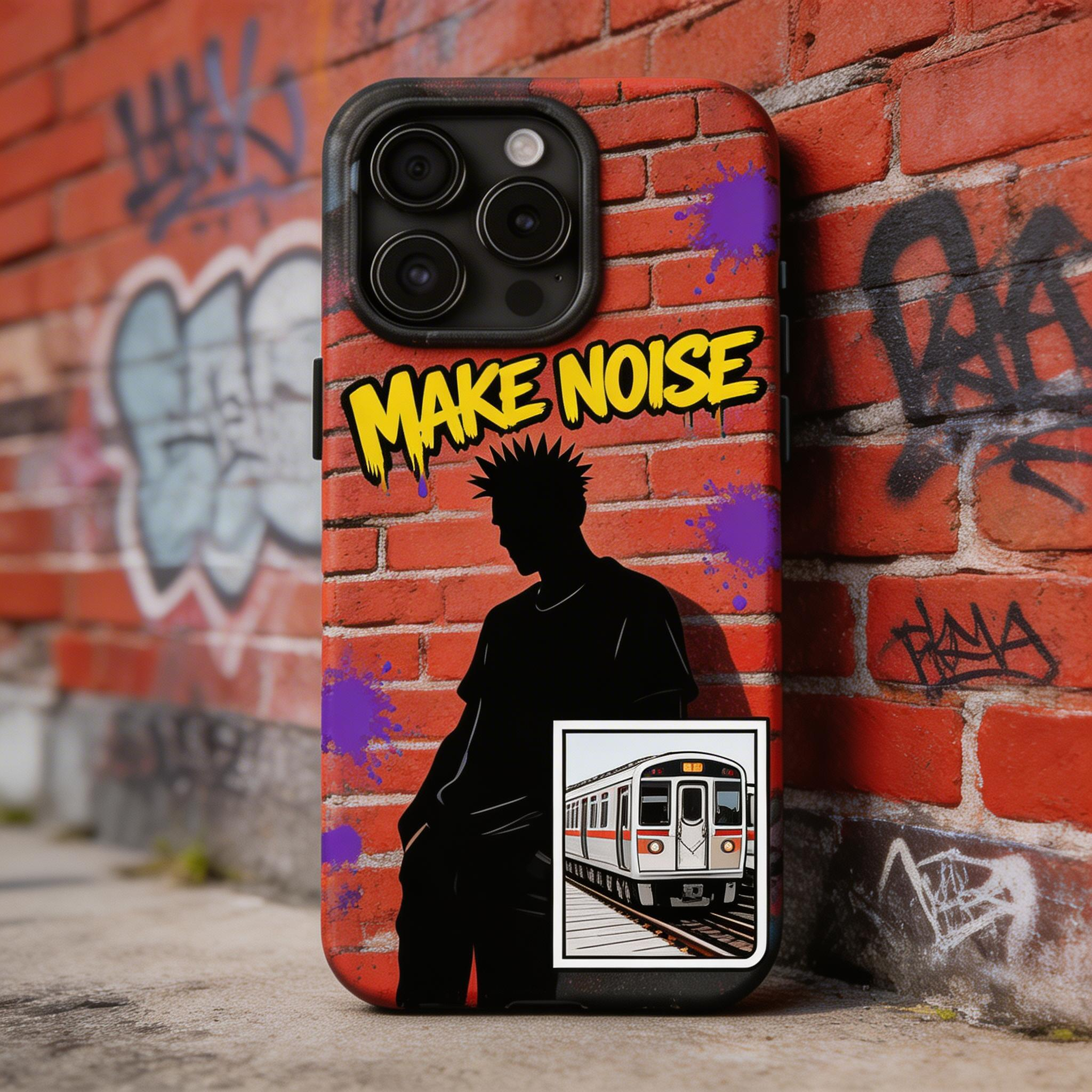 Make Noise — Punk Boy Subway Graffiti Phone Case
