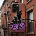 Freedom Over Fit In — Cool Cat Graffiti Phone Case
