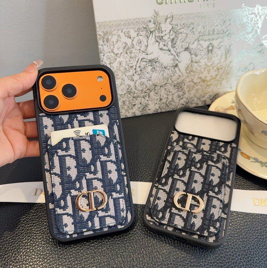Dior Card Holder Fabric Full-Cover Phone Case