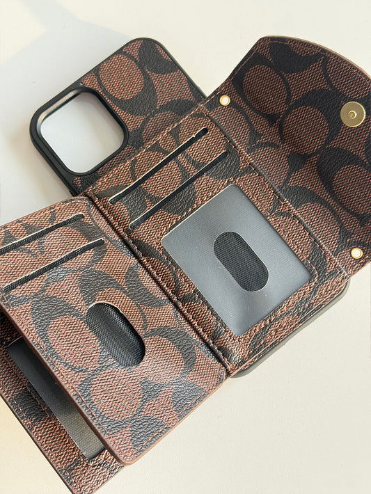 C series Phone case 1004 Brown | Accordion card holder (subject to the video)