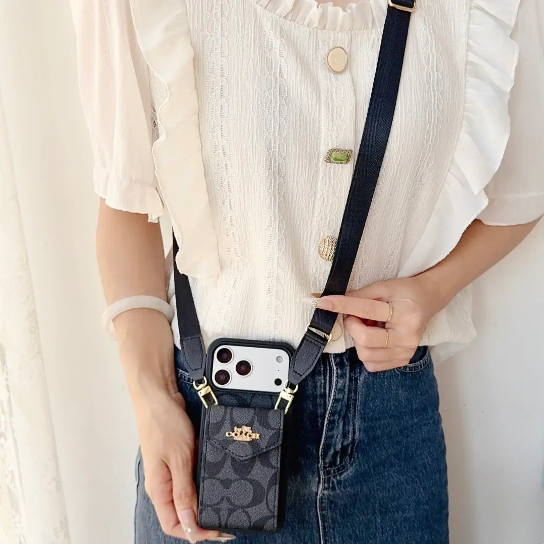 Coach Leather Crossbody Phone Case