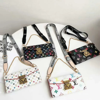 Lulu Monogram Leather Phone Bag with Handle & Crossbody Strap