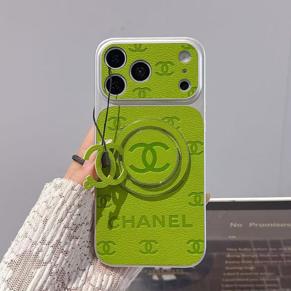 Chanel Embossed Monogram MagSafe Ring Holder Premium Leather Luxury Phone Case