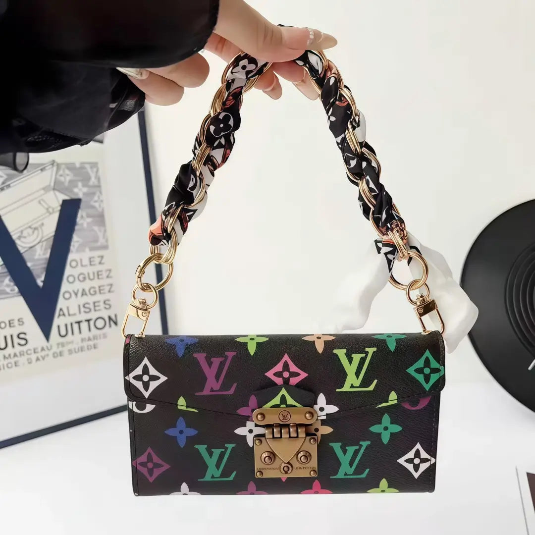 Lulu Monogram Leather Phone Bag with Handle & Crossbody Strap