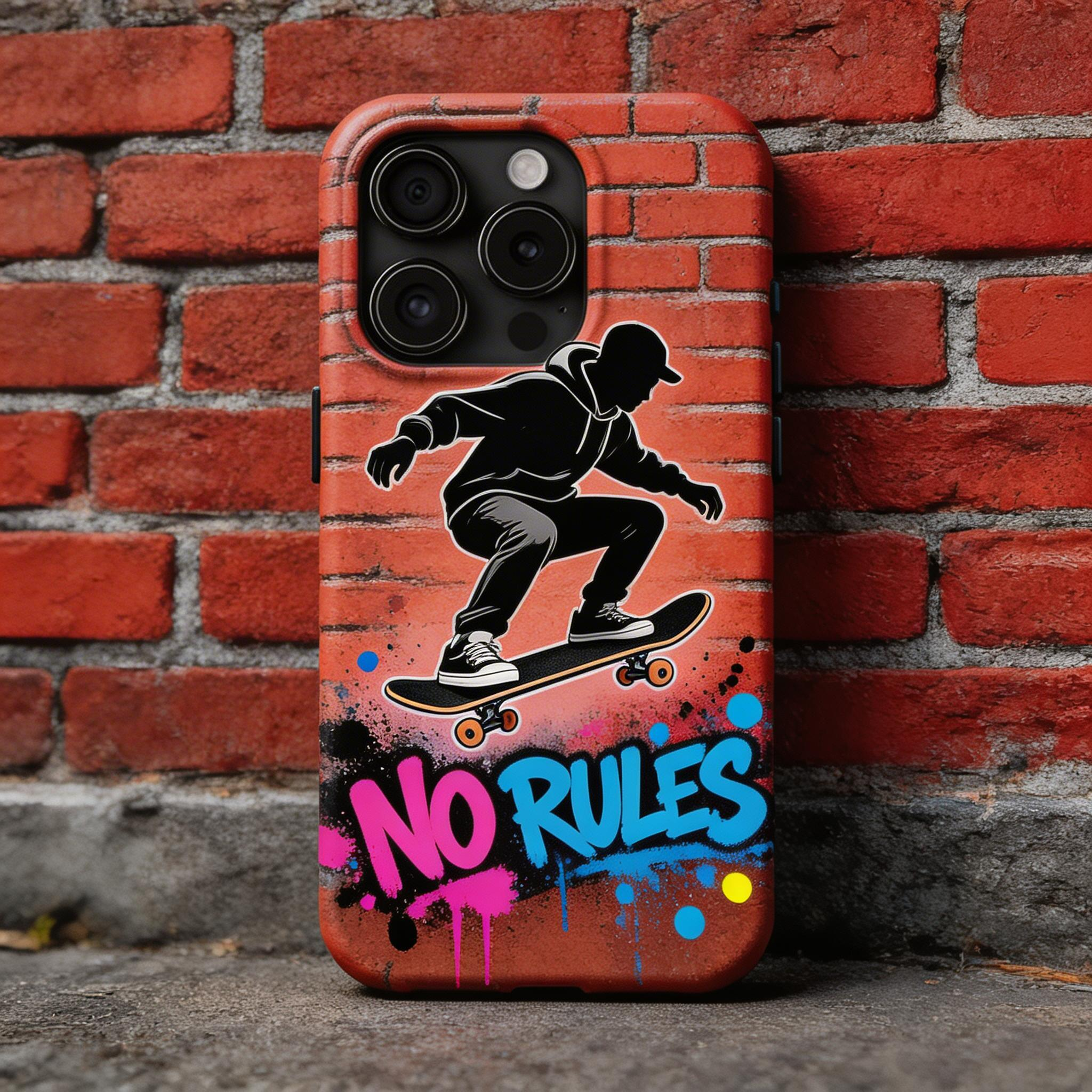 No Rules — Skater Graffiti Phone Case