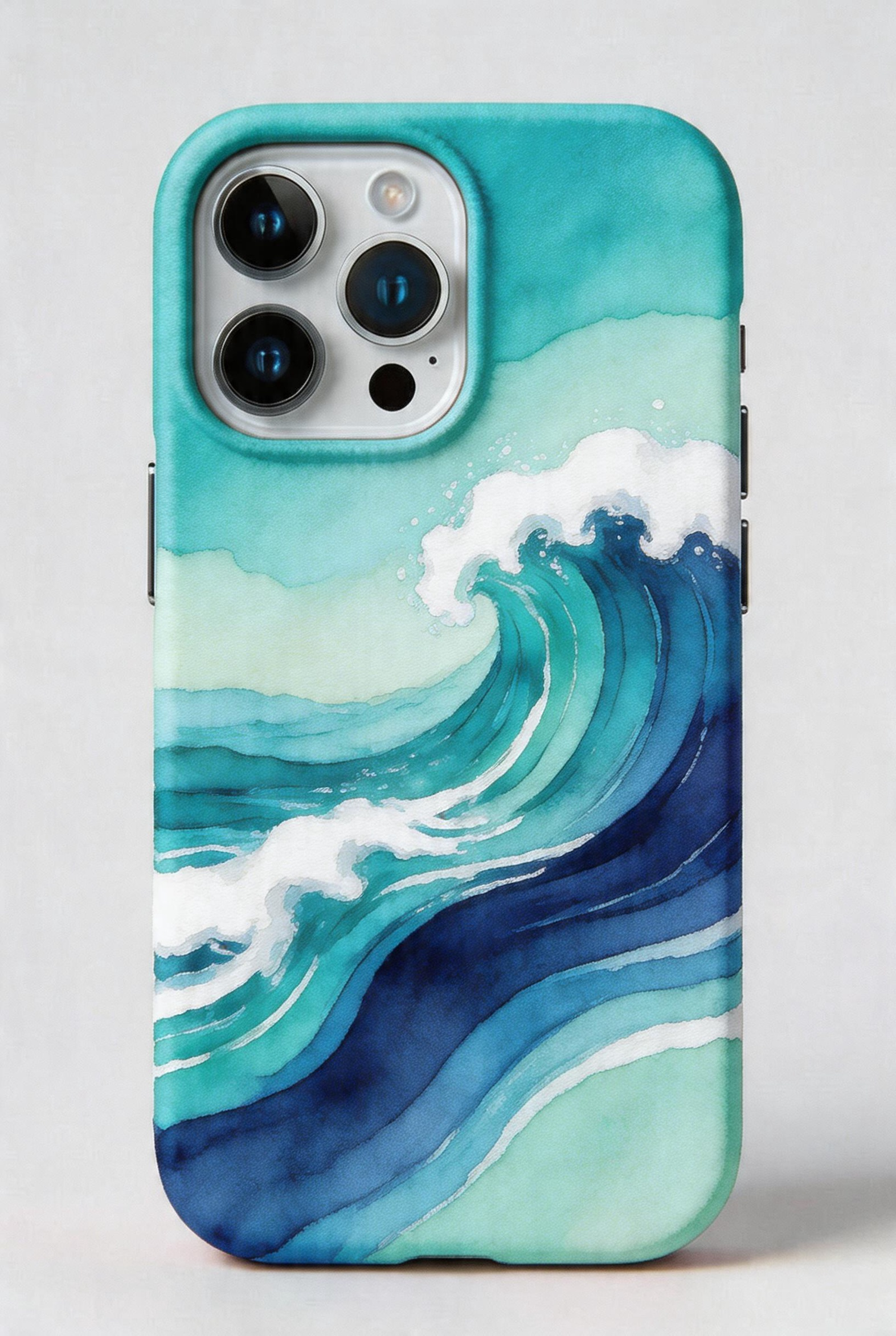 Mint Wave — Watercolour Ocean Phone Case