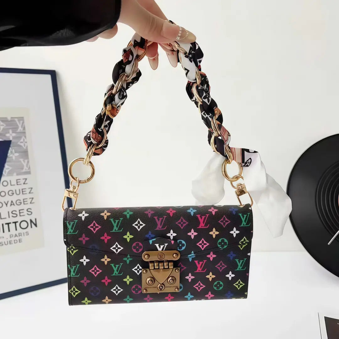 Lulu Monogram Leather Phone Bag with Handle & Crossbody Strap