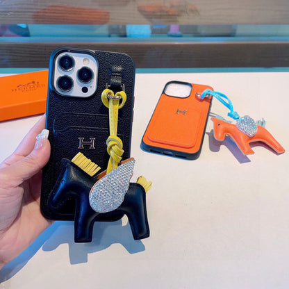 Hermès Style Premium Leather Card Holder Phone Case