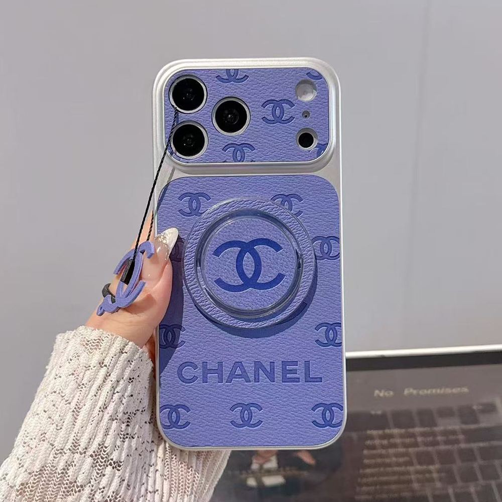 Chanel Embossed Monogram MagSafe Ring Holder Premium Leather Luxury Phone Case