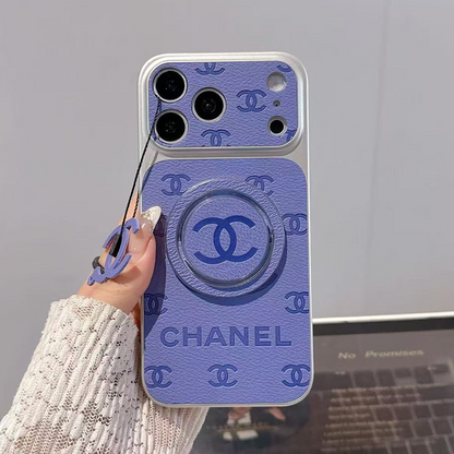 Chanel Embossed Monogram MagSafe Ring Holder Premium Leather Luxury Phone Case