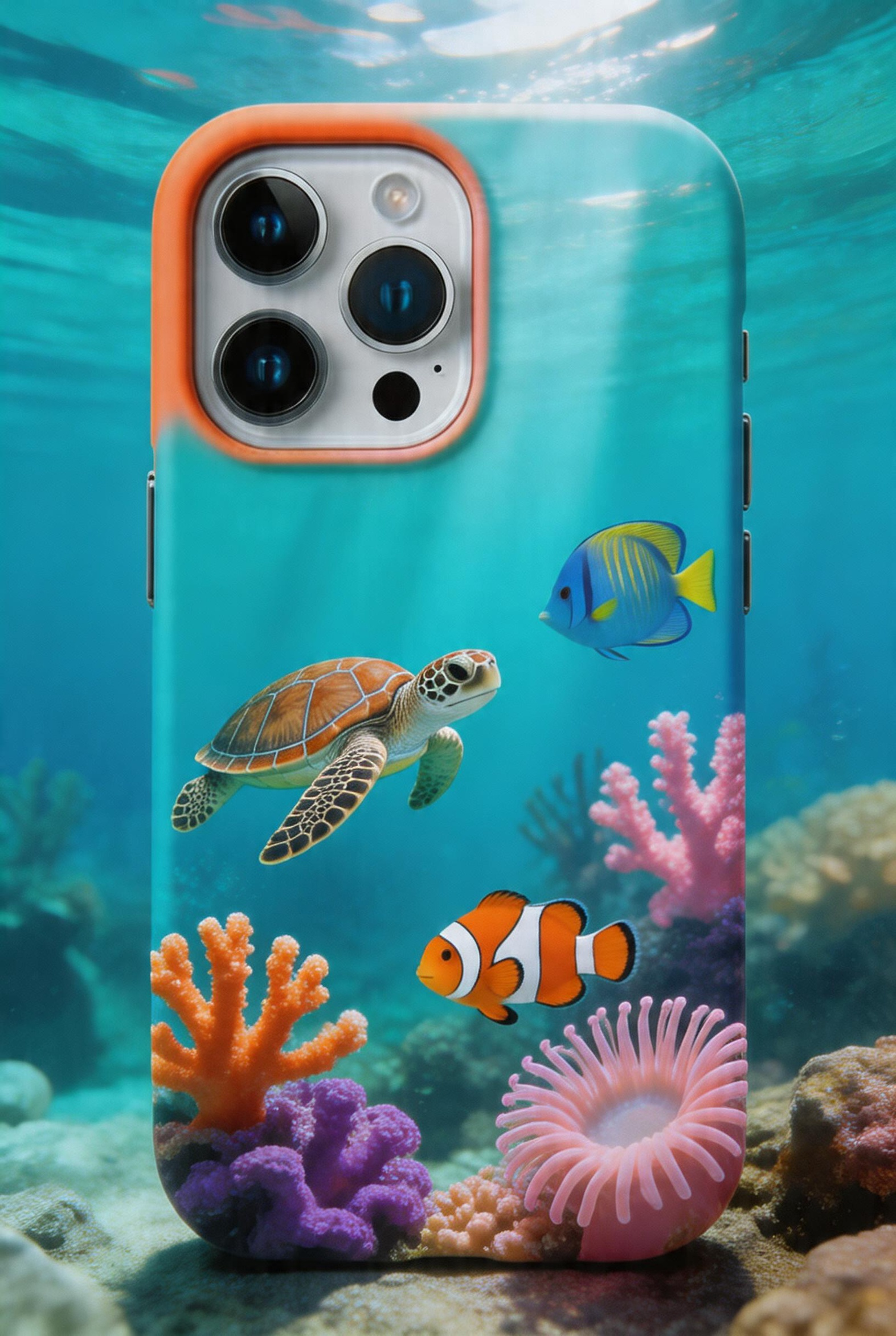 Sunlit Reef — Sea Turtle & Tropical Fish Phone Case