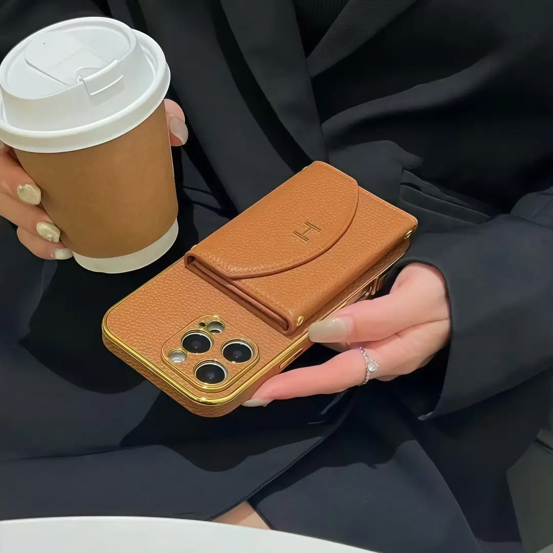 H iPhone leather Case with cardholder