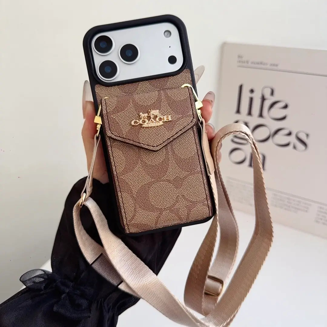 Coach Leather Crossbody Phone Case