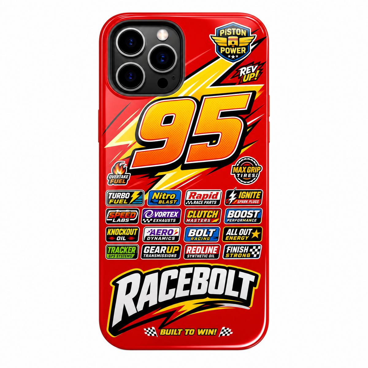 Cartoon-Style American Racing Livery iPhone Case