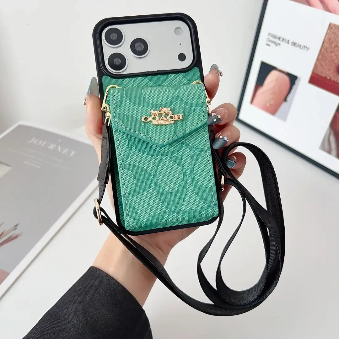 Coach Leather Crossbody Phone Case