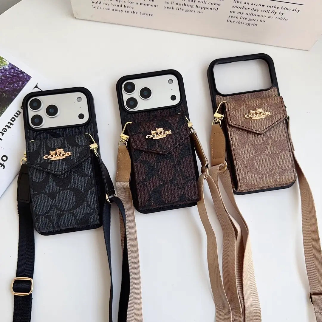 Coach Leather Crossbody Phone Case
