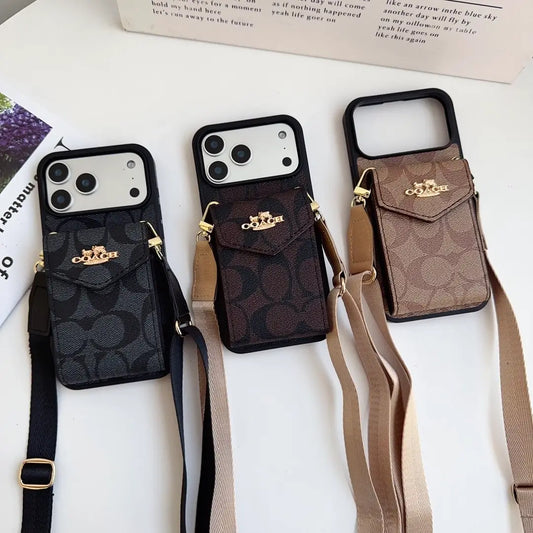 Coach Leather Crossbody Phone Case