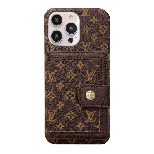 Monogram V Leder-Wallet-Hüllen für iPhone