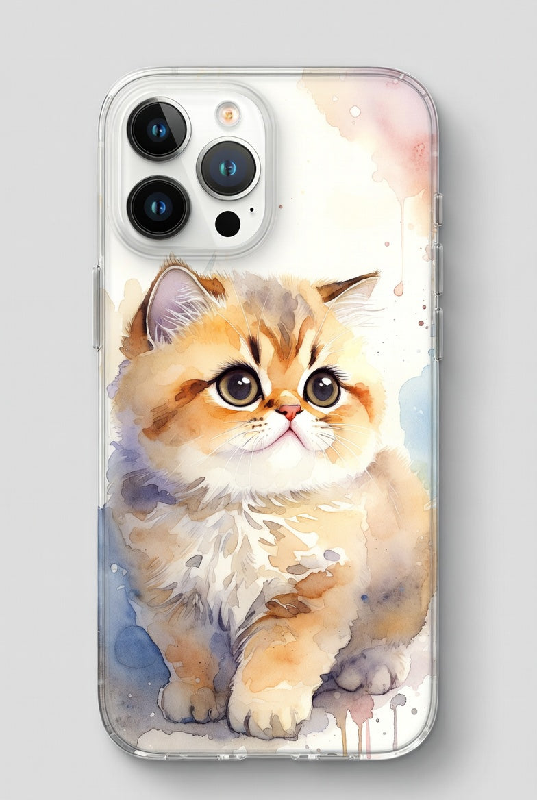 Watercolor Cute Cat Phone Case