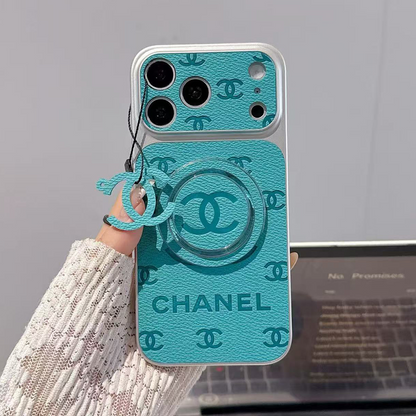 Chanel Embossed Monogram MagSafe Ring Holder Premium Leather Luxury Phone Case