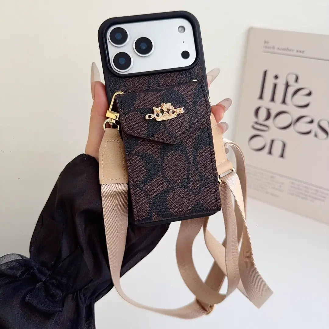 Coach Leather Crossbody Phone Case
