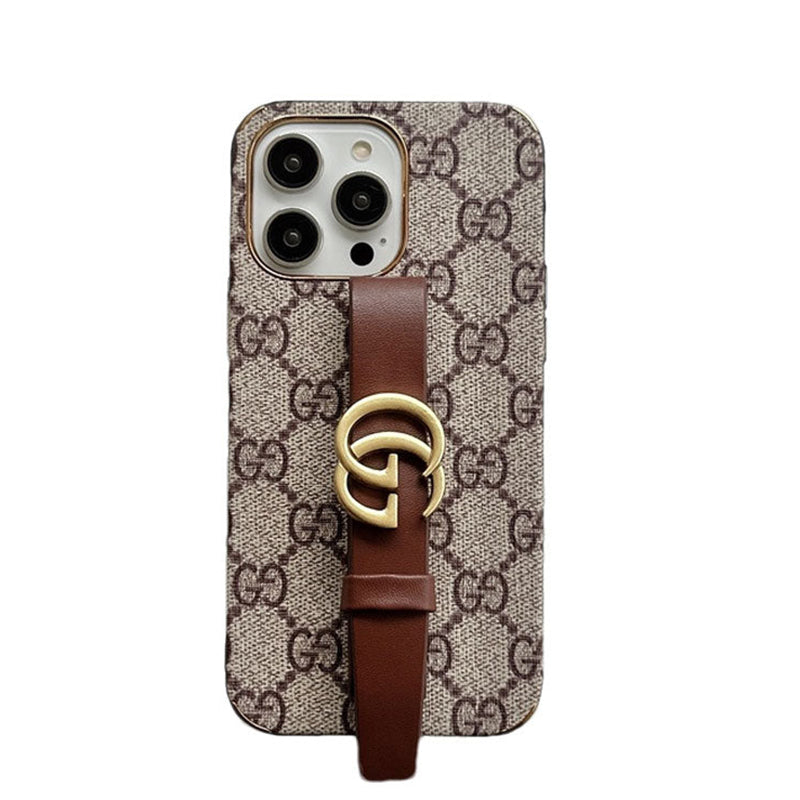 GG iPhone-Hülle mit Halterung in Braun