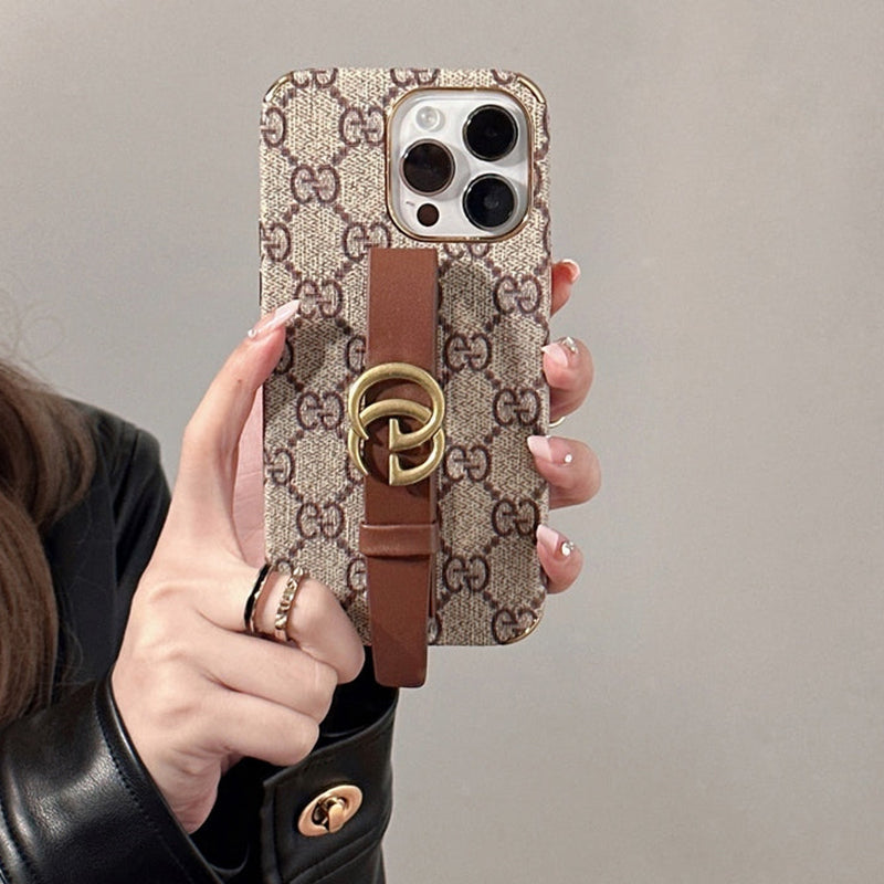 GG iPhone-Hülle mit Halterung in Braun