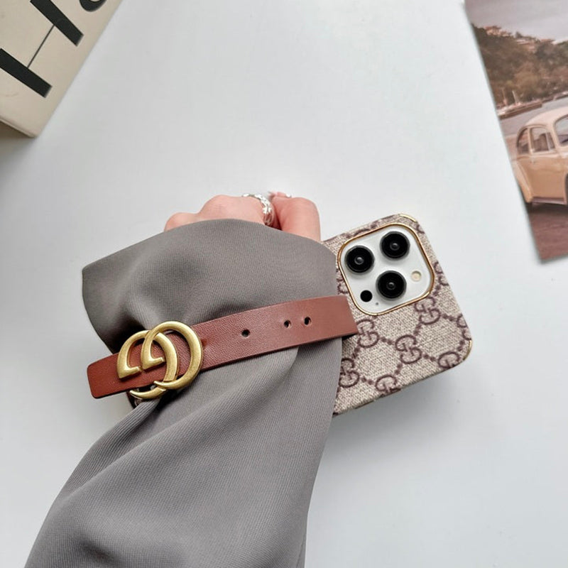 GG iPhone-Hülle mit Halterung in Braun