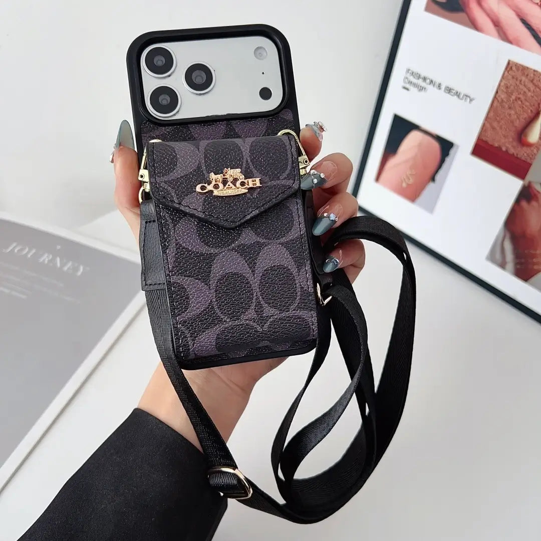 Coach Leather Crossbody Phone Case